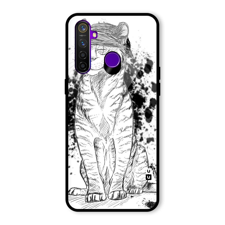 Tiger Wink Glass Back Case for Realme 5 Pro