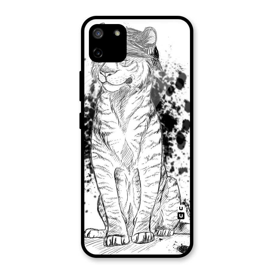 Tiger Wink Glass Back Case for Realme C11