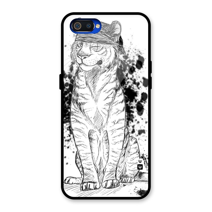 Tiger Wink Glass Back Case for Realme C2