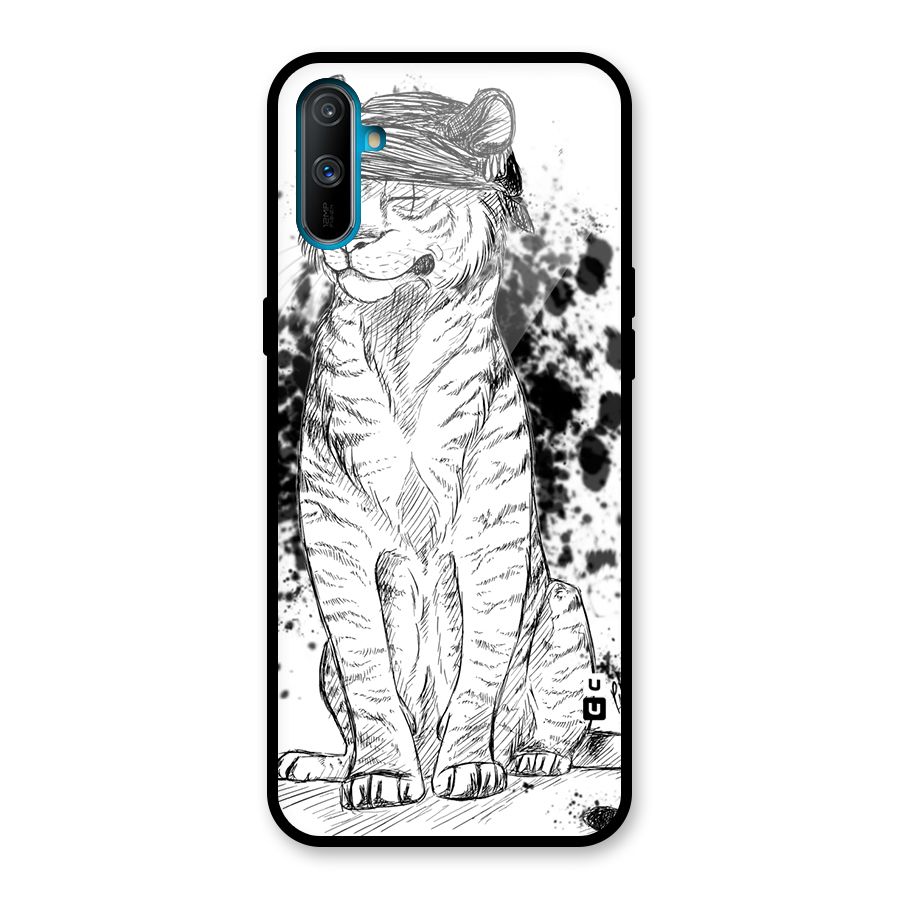 Tiger Wink Glass Back Case for Realme C3