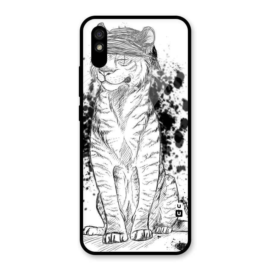 Tiger Wink Glass Back Case for Redmi 9A