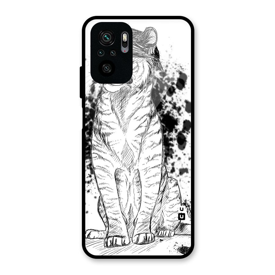 Tiger Wink Glass Back Case for Redmi Note 10S