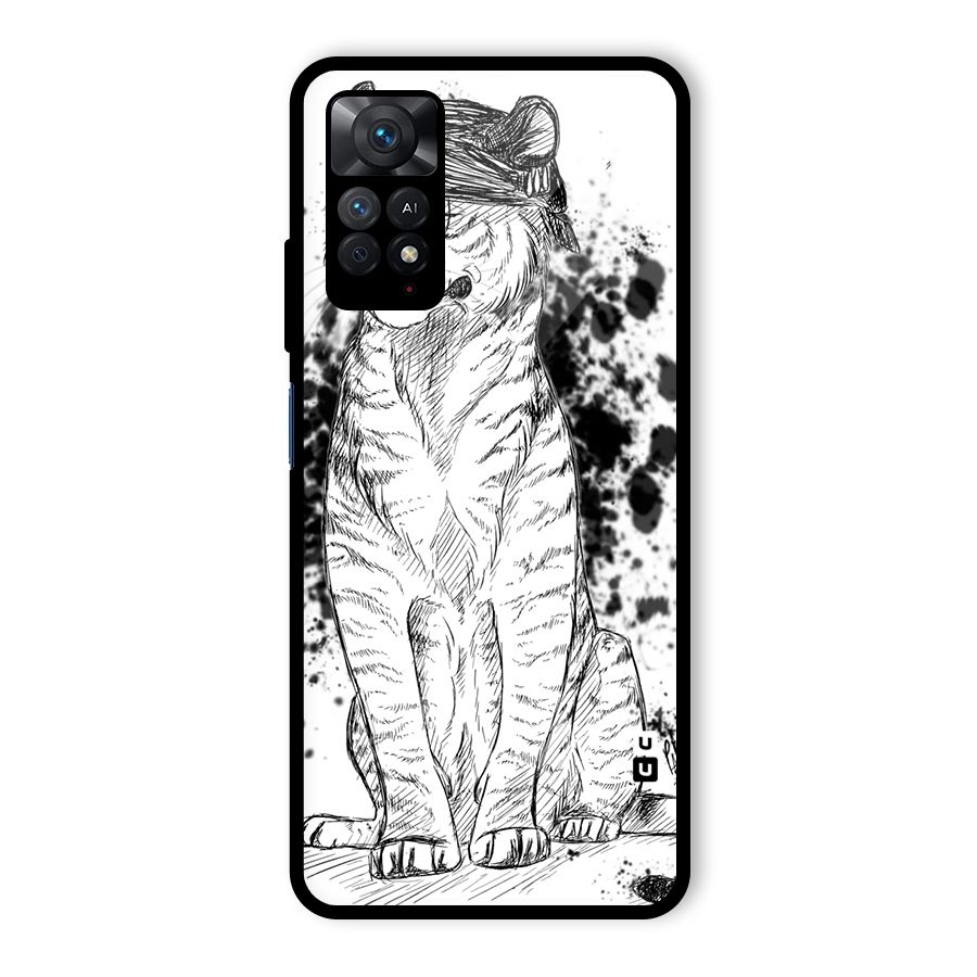 Tiger Wink Glass Back Case for Redmi Note 11 Pro