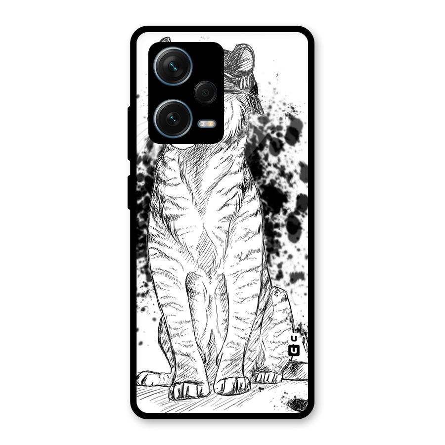 Tiger Wink Glass Back Case for Redmi Note 12 Pro Plus 5G