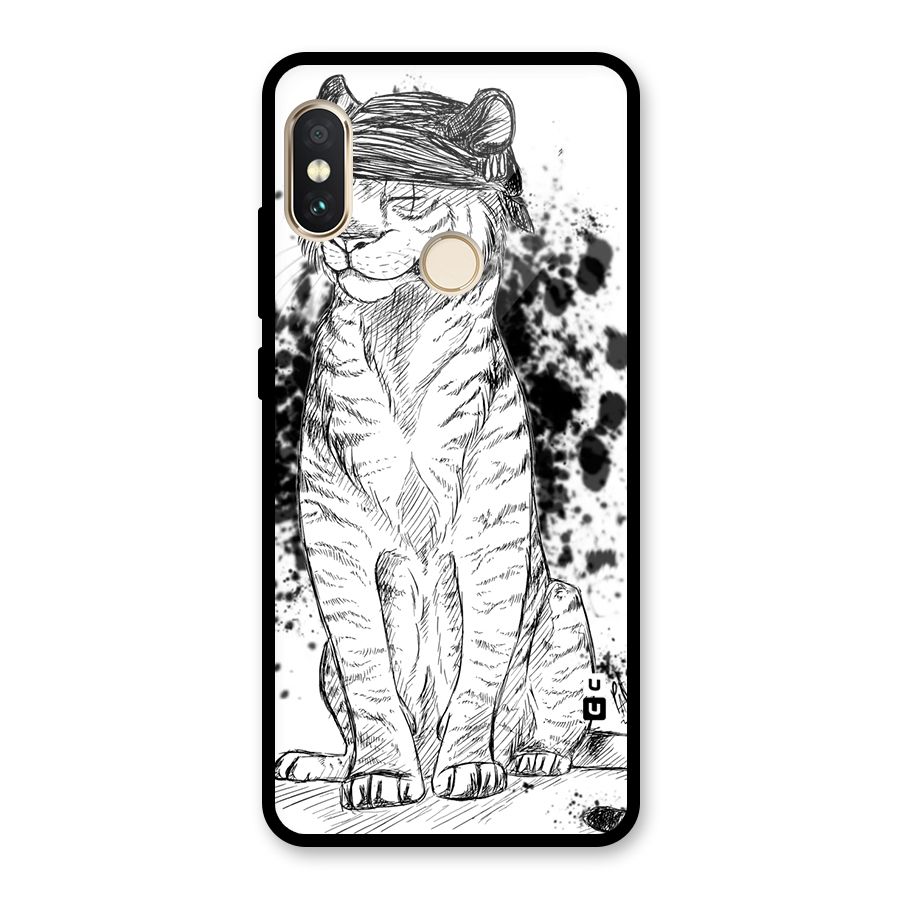 Tiger Wink Glass Back Case for Redmi Note 5 Pro