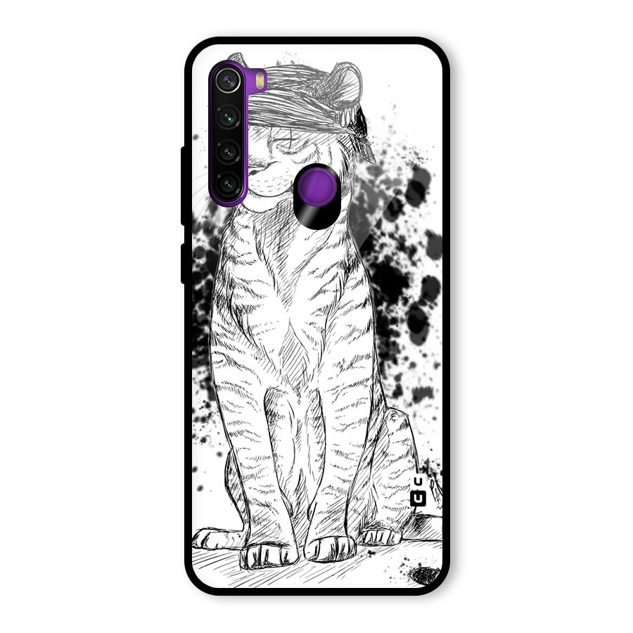 Tiger Wink Glass Back Case for Redmi Note 8