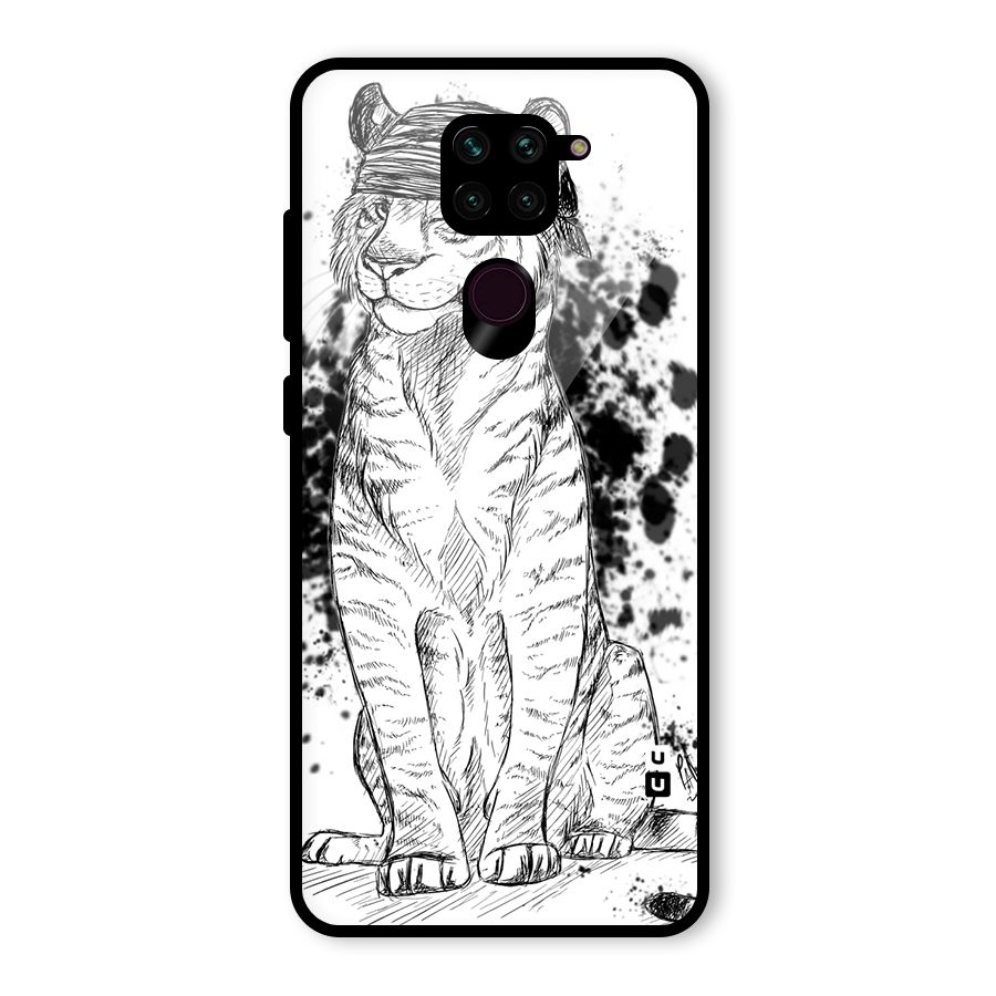 Tiger Wink Glass Back Case for Redmi Note 9