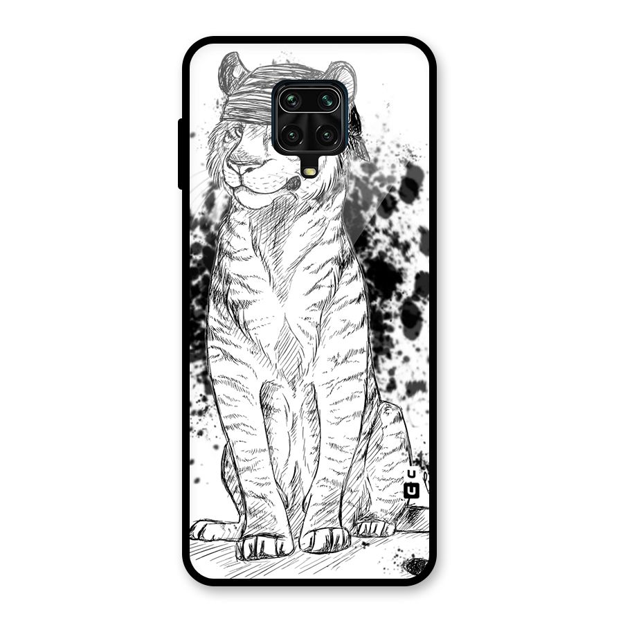 Tiger Wink Glass Back Case for Redmi Note 9 Pro