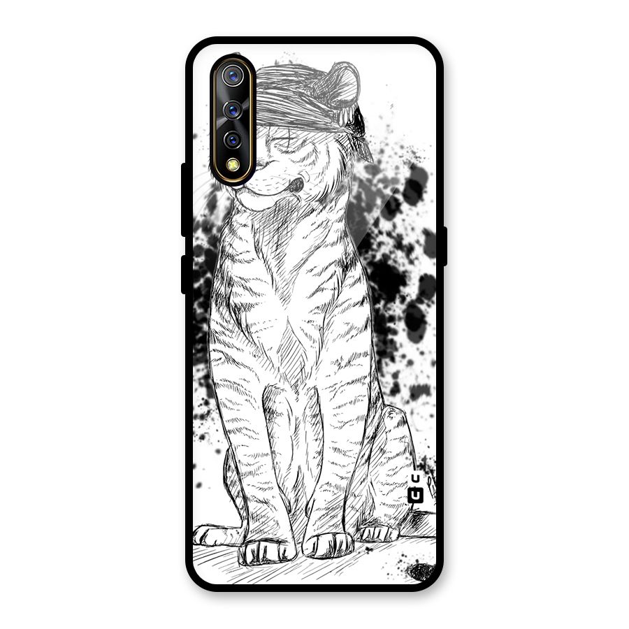 Tiger Wink Glass Back Case for Vivo S1
