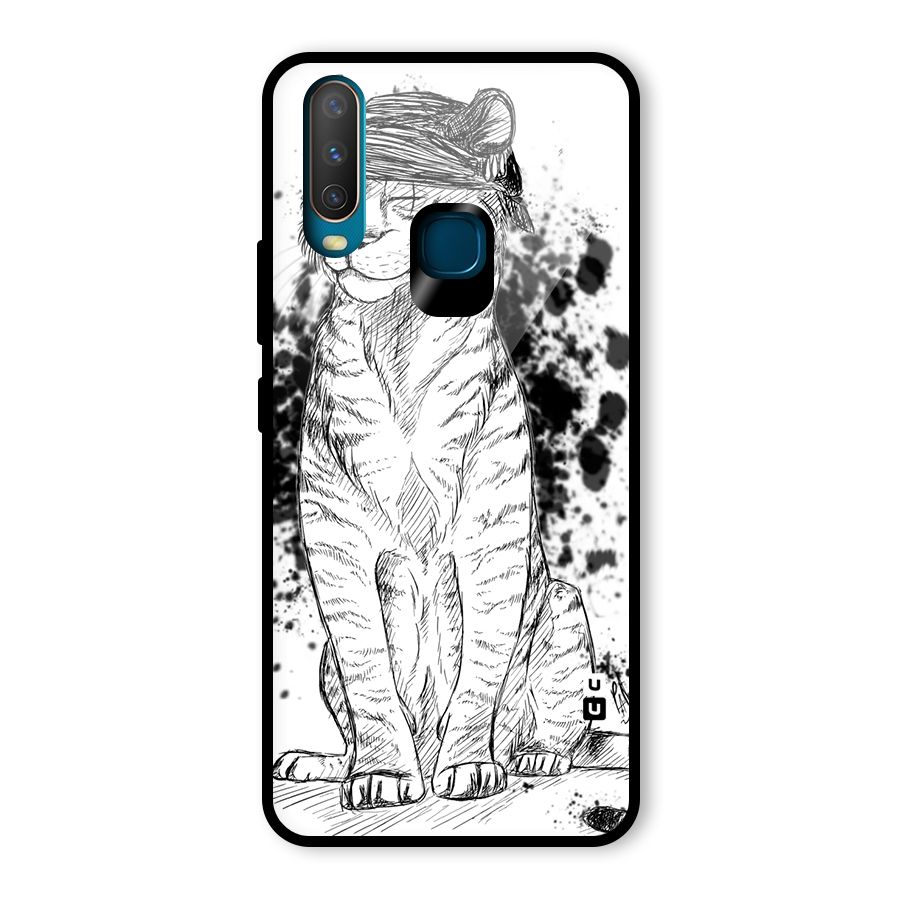 Tiger Wink Glass Back Case for Vivo U10