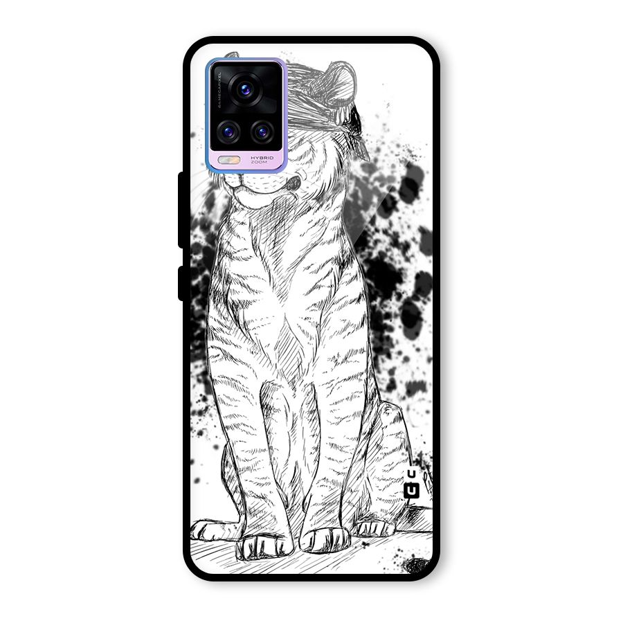 Tiger Wink Glass Back Case for Vivo V20 Pro