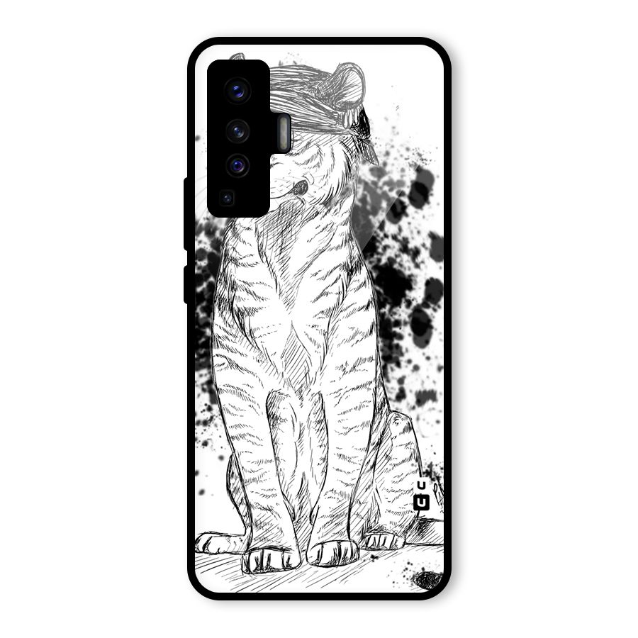 Tiger Wink Glass Back Case for Vivo X50