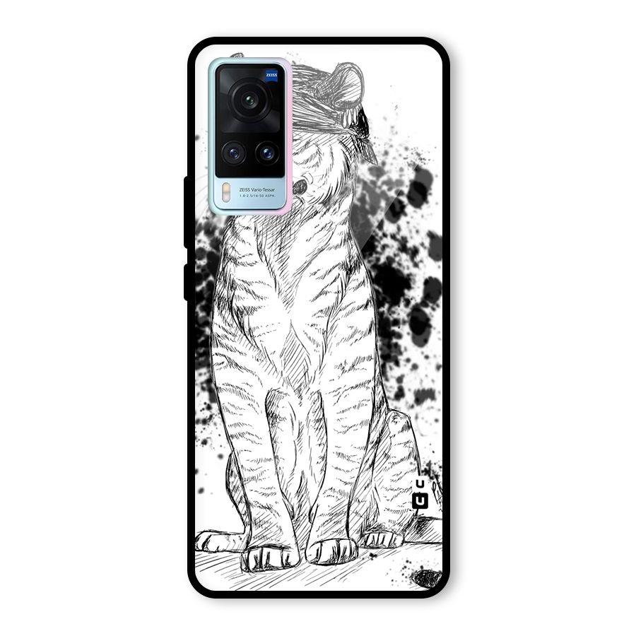 Tiger Wink Glass Back Case for Vivo X60