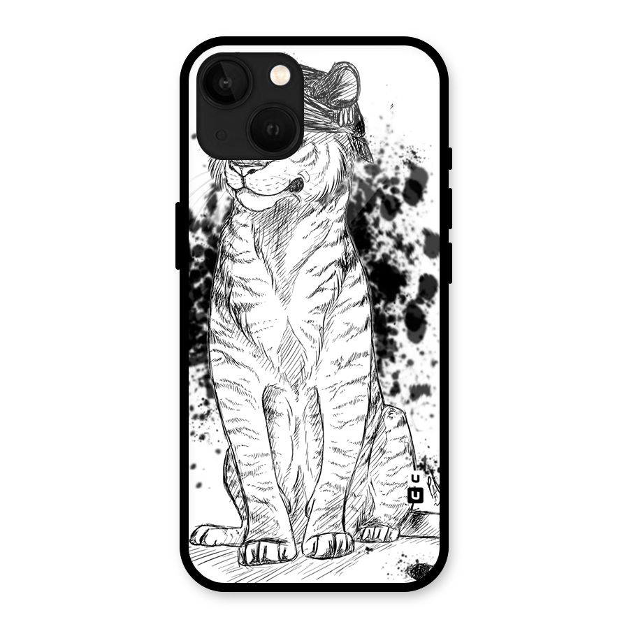 Tiger Wink Glass Back Case for iPhone 13