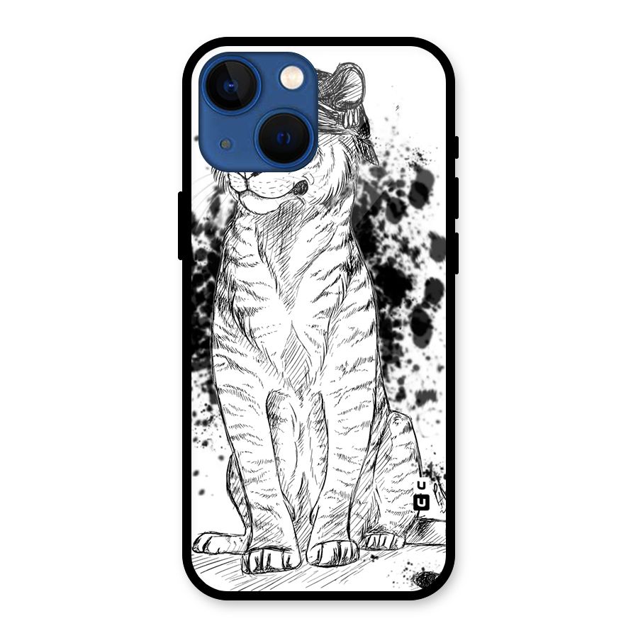 Tiger Wink Glass Back Case for iPhone 13 Mini