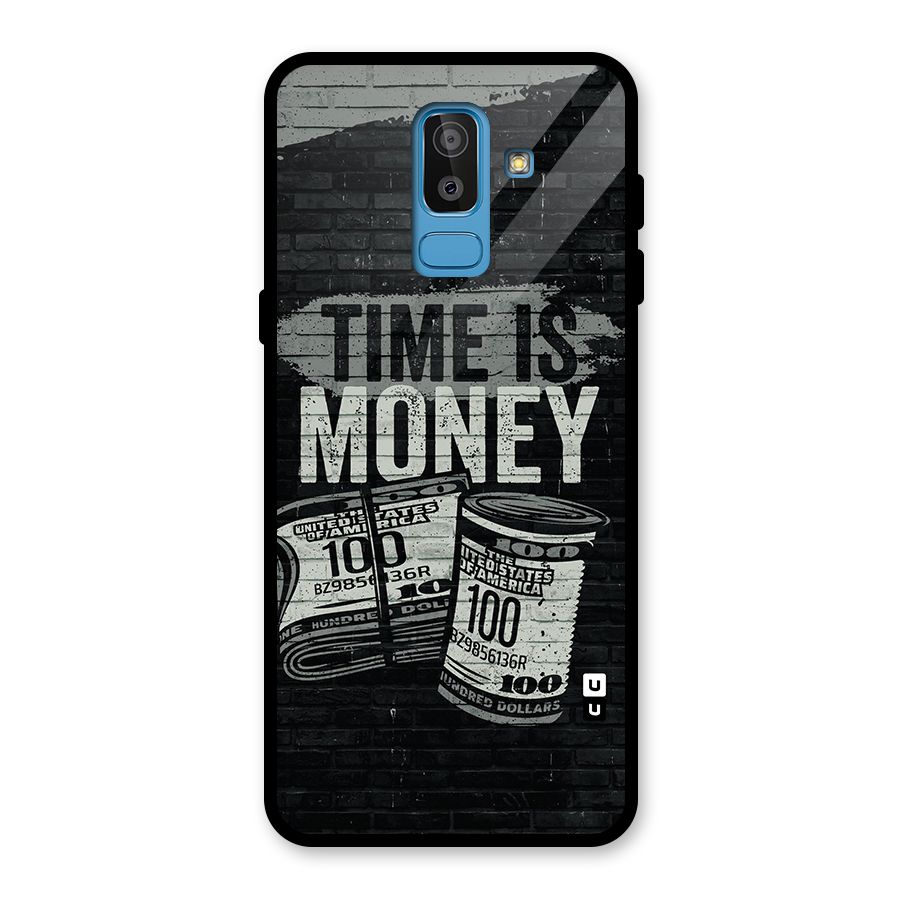 Time Is Money Glass Back Case for Galaxy J8