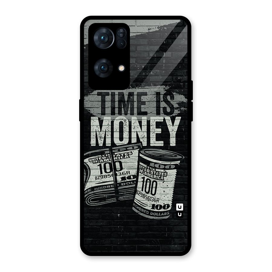 Time Is Money Glass Back Case for Oppo Reno7 Pro 5G