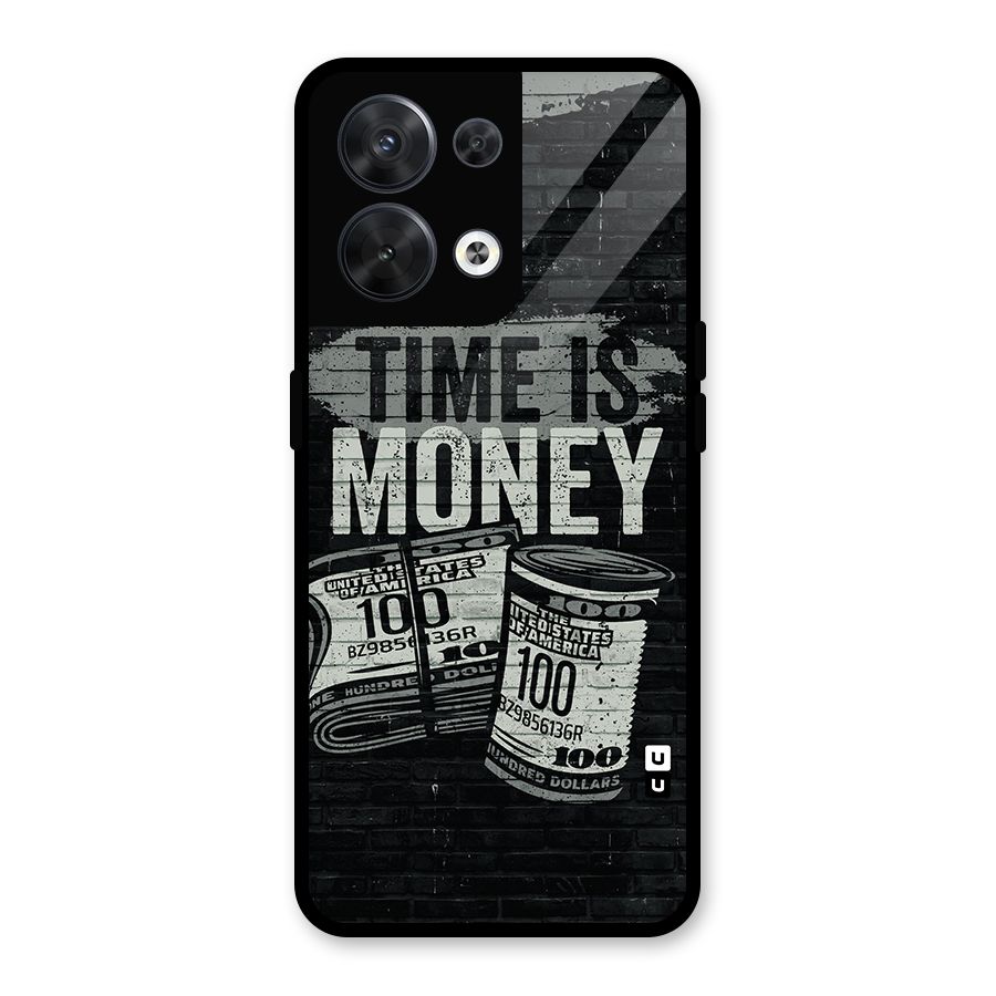 Time Is Money Glass Back Case for Oppo Reno8 5G