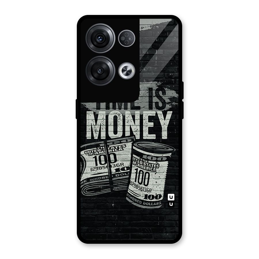 Time Is Money Glass Back Case for Oppo Reno8 Pro 5G