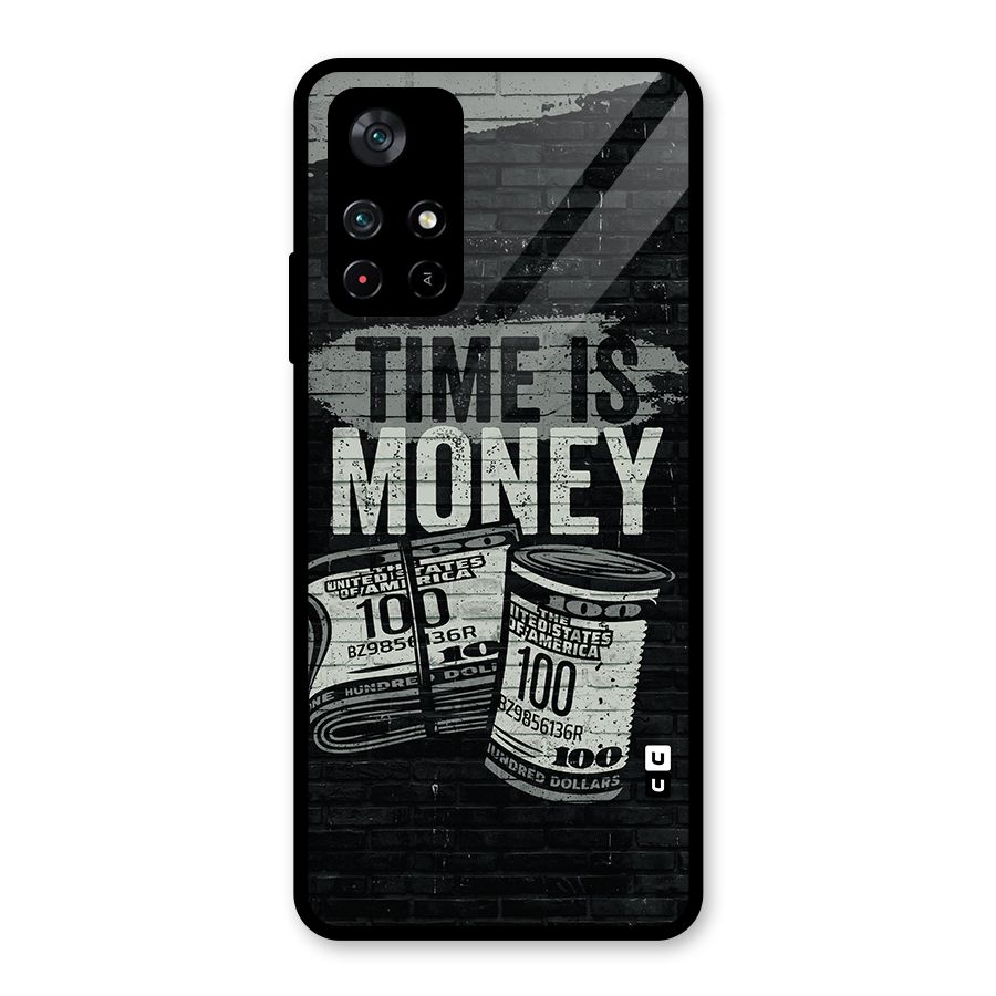 Time Is Money Glass Back Case for Poco M4 Pro 5G