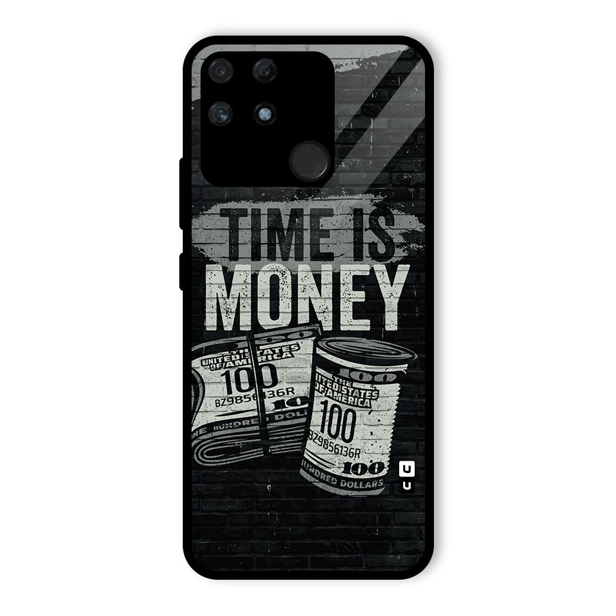 Time Is Money Glass Back Case for Realme Narzo 50A
