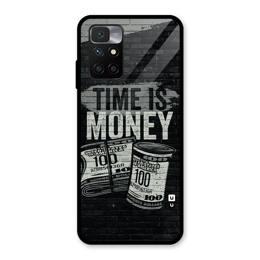 Time Is Money Glass Back Case for Redmi 10 Prime