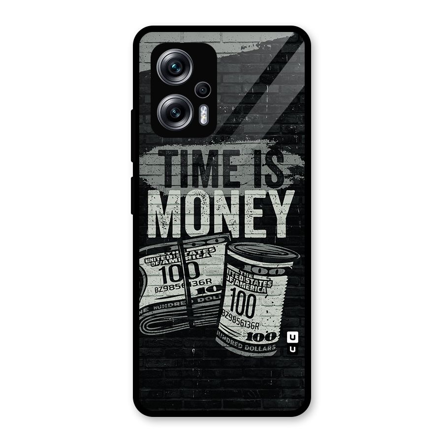 Time Is Money Glass Back Case for Redmi K50i