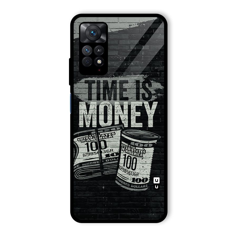 Time Is Money Glass Back Case for Redmi Note 11 Pro