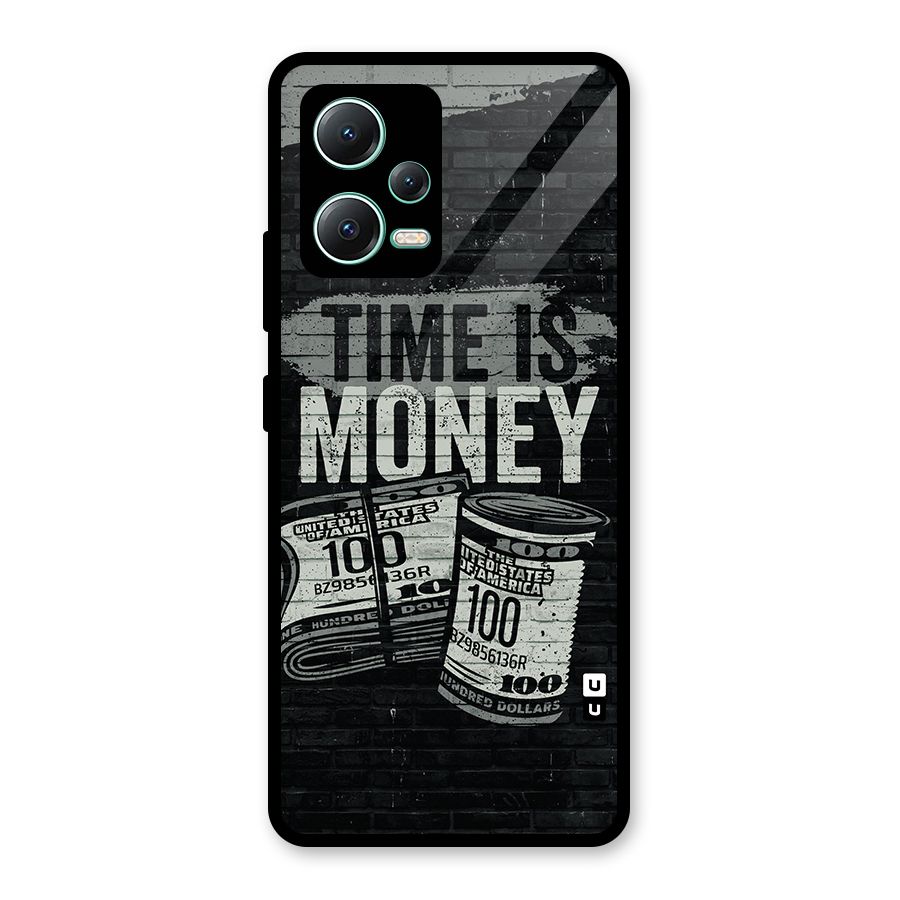 Time Is Money Glass Back Case for Redmi Note 12 5G