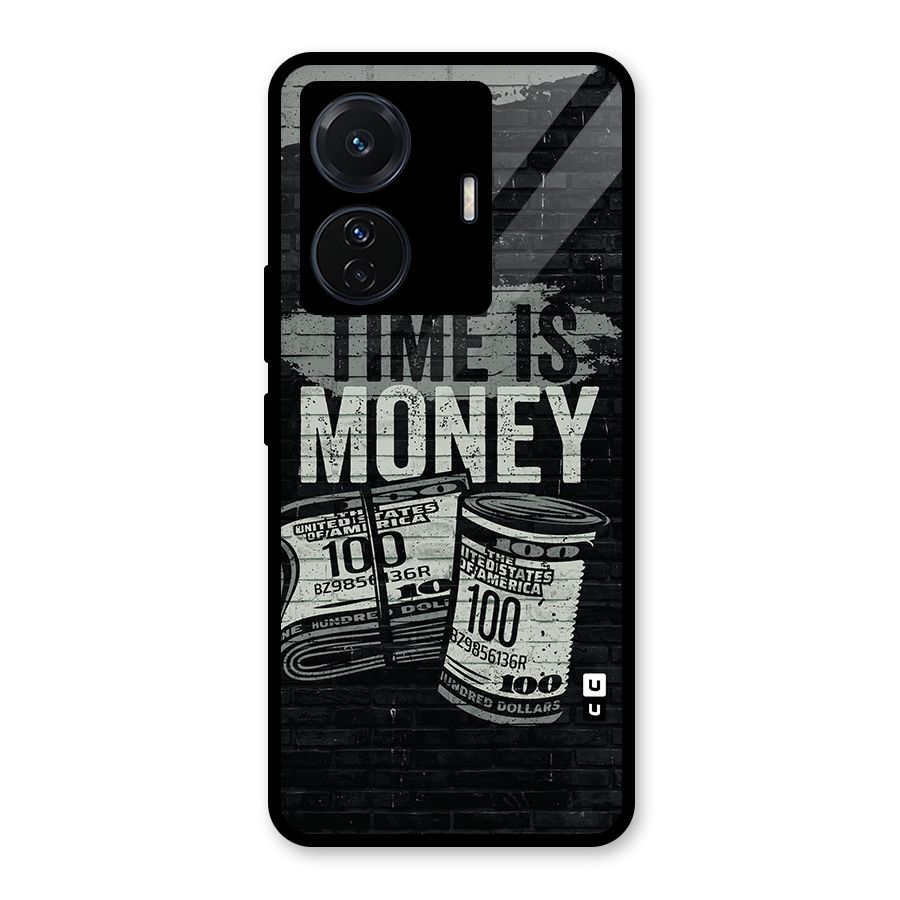 Time Is Money Glass Back Case for Vivo T1 Pro
