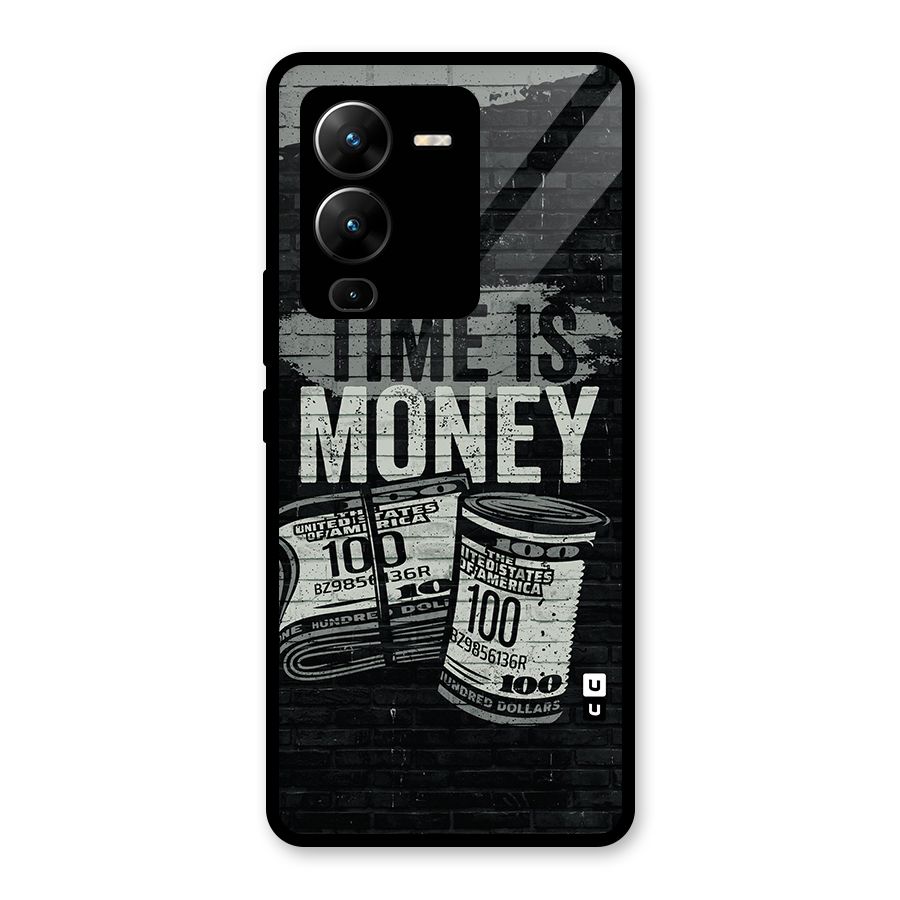 Time Is Money Glass Back Case for Vivo V25 Pro