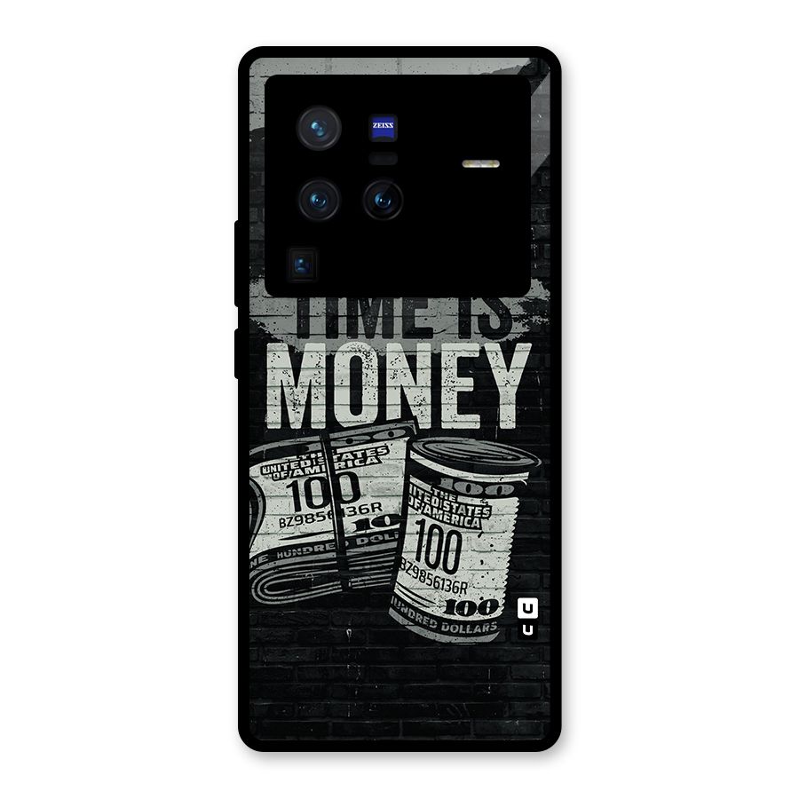 Time Is Money Glass Back Case for Vivo X80 Pro