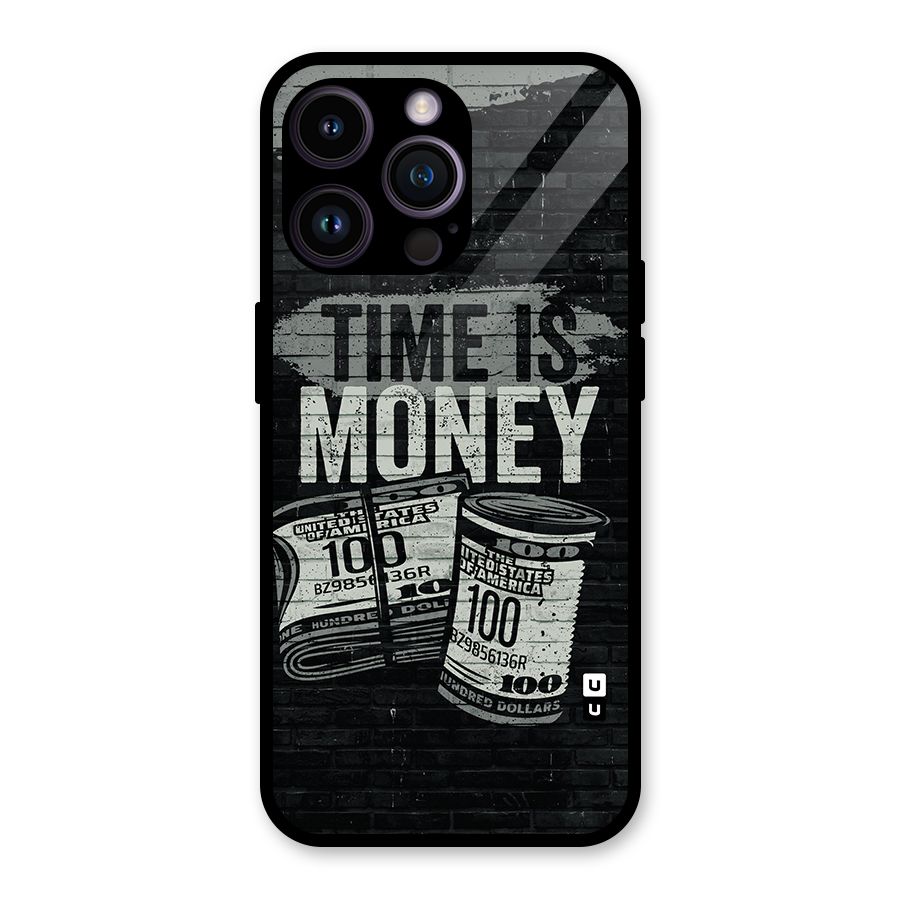 Time Is Money Glass Back Case for iPhone 14 Pro Max