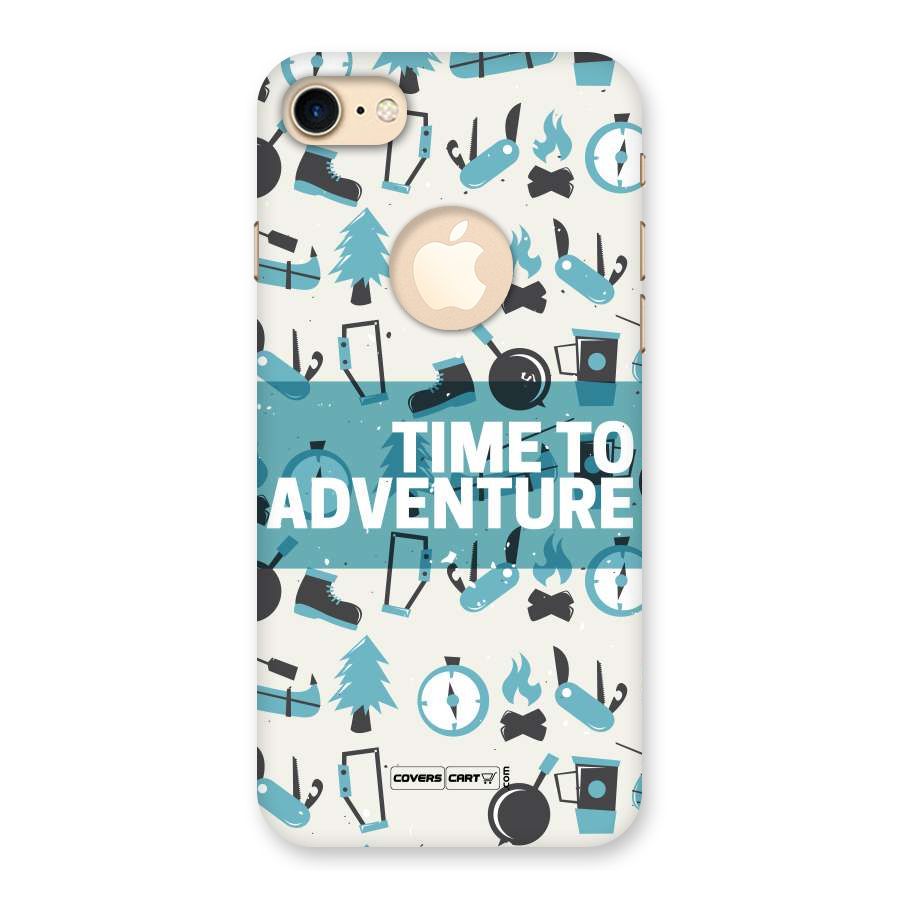 Time To Adventure Blazing Blue Back Case for iPhone 7 Logo Cut