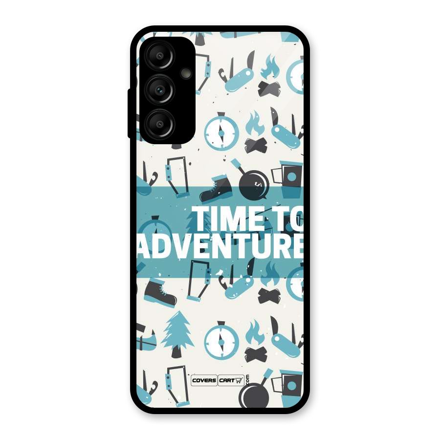 Time To Adventure Blazing Blue Glass Back Case for Galaxy A14 5G