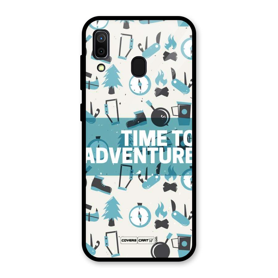 Time To Adventure Blazing Blue Glass Back Case for Galaxy A30