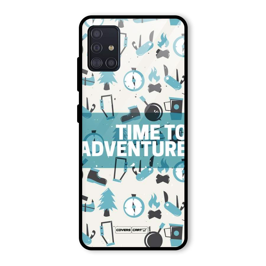 Time To Adventure Blazing Blue Glass Back Case for Galaxy A51