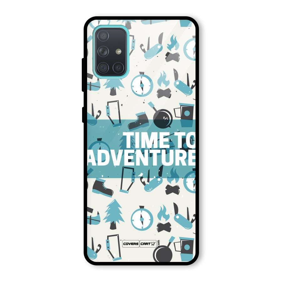 Time To Adventure Blazing Blue Glass Back Case for Galaxy A71