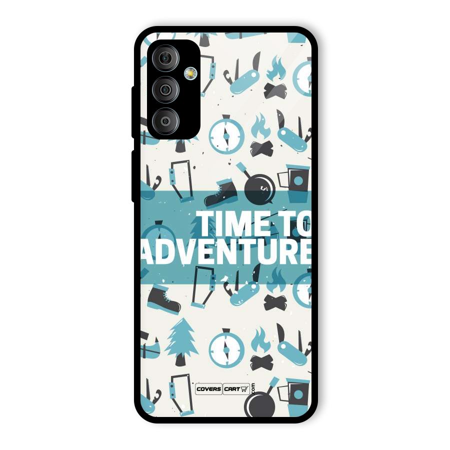 Time To Adventure Blazing Blue Glass Back Case for Galaxy F23