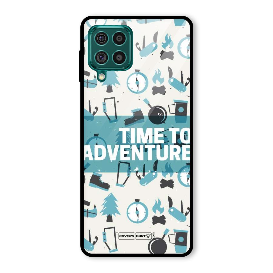 Time To Adventure Blazing Blue Glass Back Case for Galaxy F62