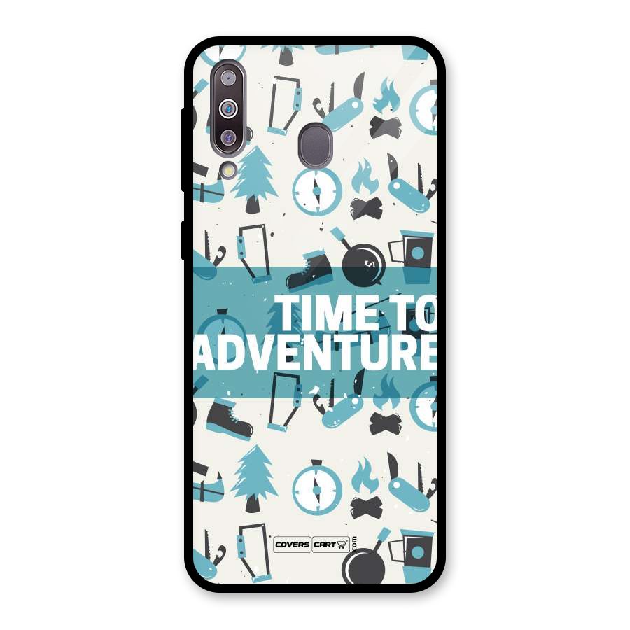 Time To Adventure Blazing Blue Glass Back Case for Galaxy M30