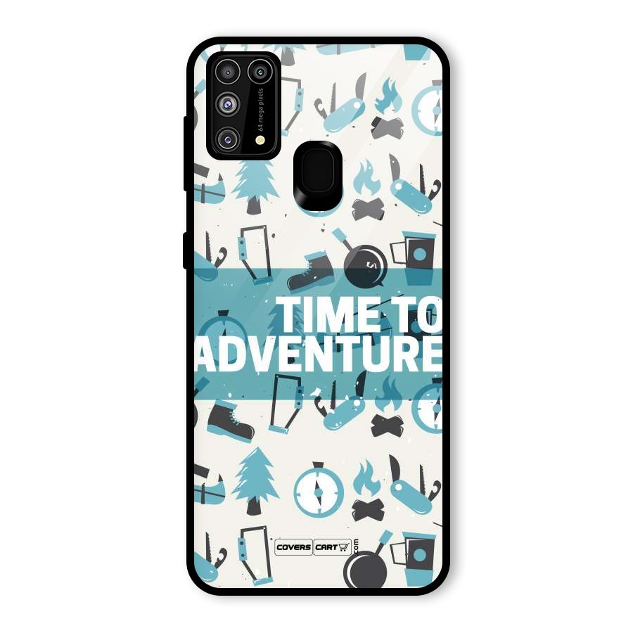 Time To Adventure Blazing Blue Glass Back Case for Galaxy M31