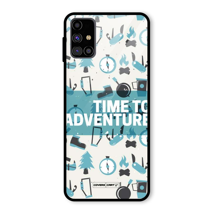 Time To Adventure Blazing Blue Glass Back Case for Galaxy M31s