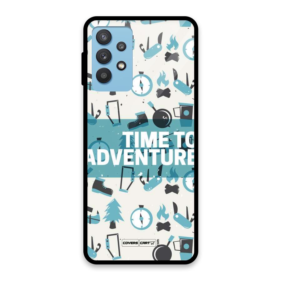 Time To Adventure Blazing Blue Glass Back Case for Galaxy M32 5G