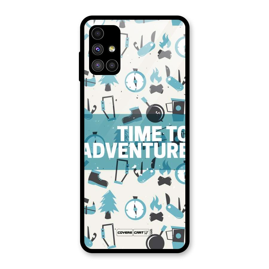 Time To Adventure Blazing Blue Glass Back Case for Galaxy M51
