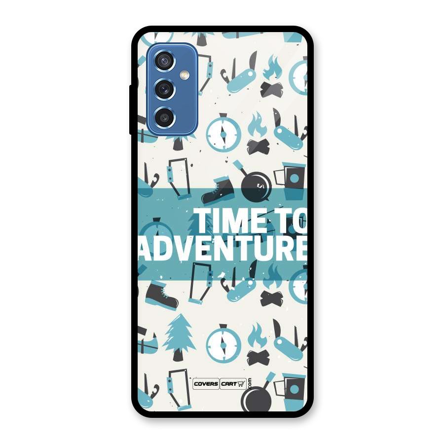Time To Adventure Blazing Blue Glass Back Case for Galaxy M52 5G