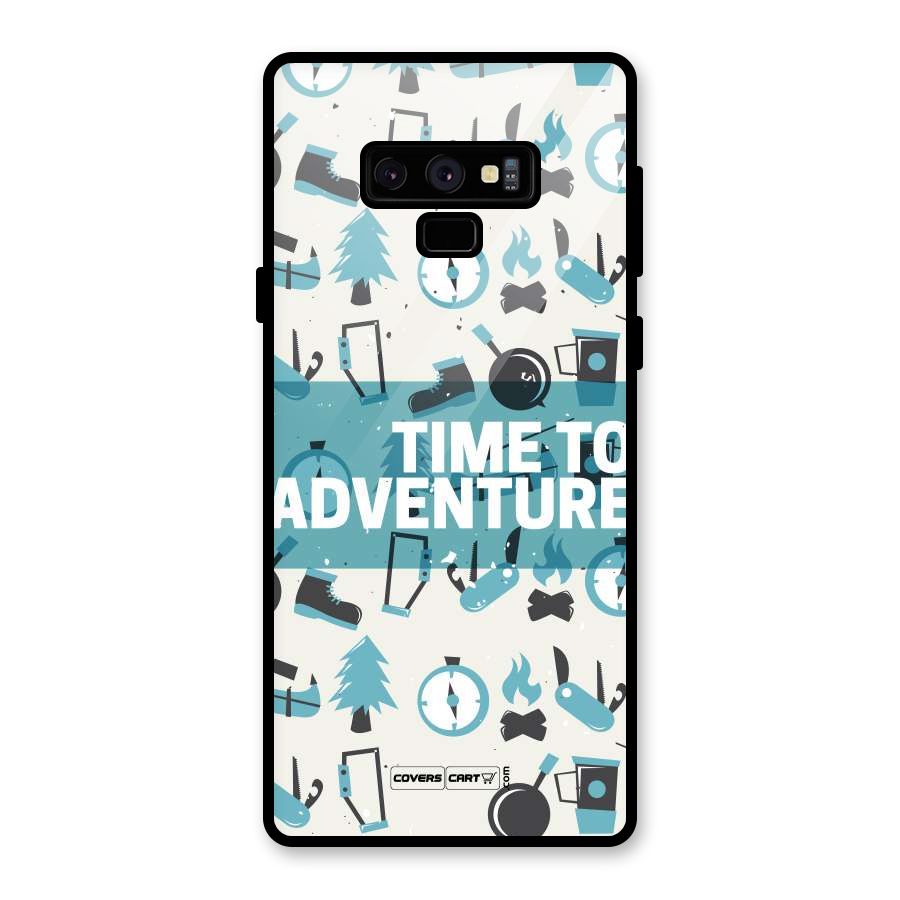 Time To Adventure Blazing Blue Glass Back Case for Galaxy Note 9