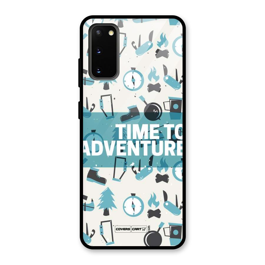 Time To Adventure Blazing Blue Glass Back Case for Galaxy S20