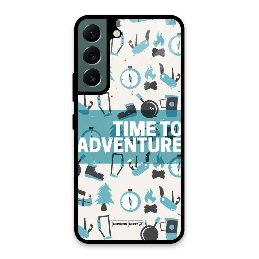Time To Adventure Blazing Blue Glass Back Case for Galaxy S22 5G