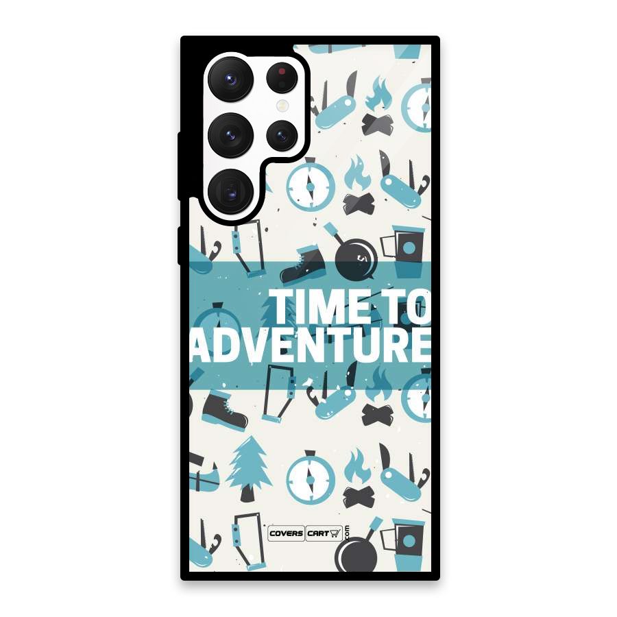 Time To Adventure Blazing Blue Glass Back Case for Galaxy S22 Ultra 5G